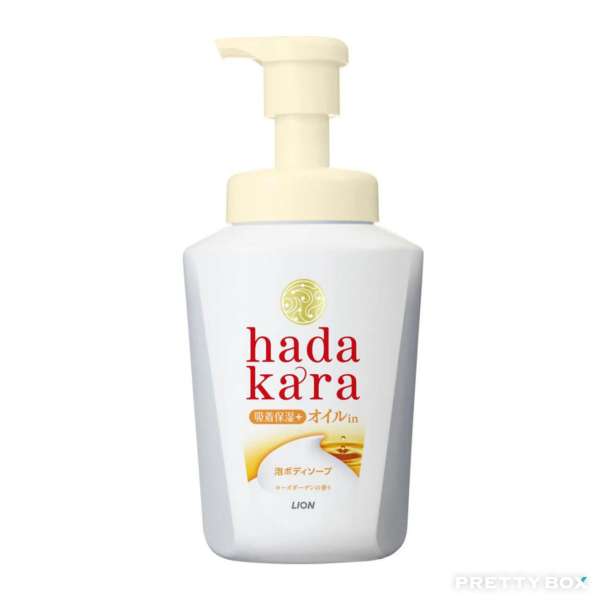 LION hadakara Moisturizing Ingredients Foam Body Wash 530ml Rose