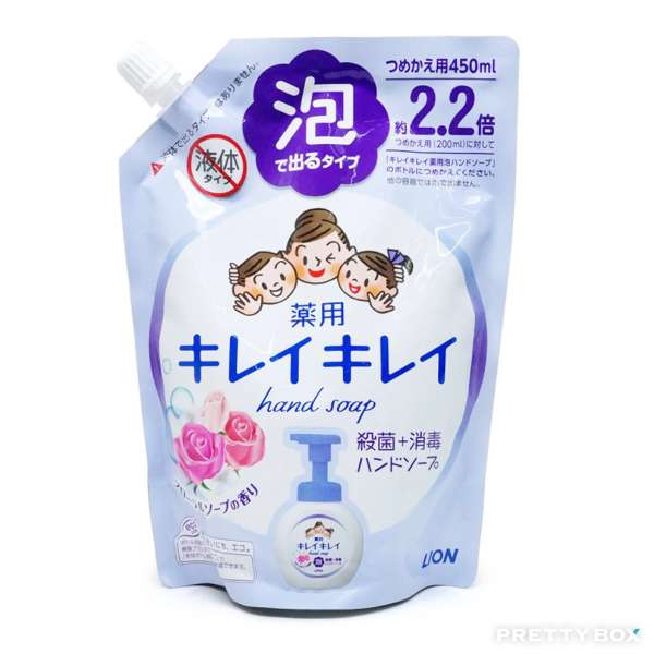 LION KIREI KIREI Children's Bubble Hand Sanitizer Refill Flower Soap 450ml