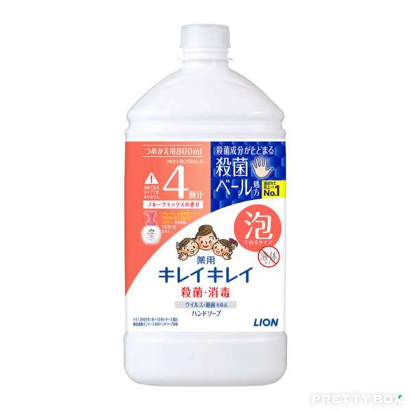 LION KIREI KIREI Plant-Based Bubbling Hand Soap Refill (Fruit Aroma) 800ml