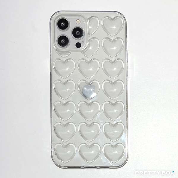 Heart Transparent Phone Case - iPhone14