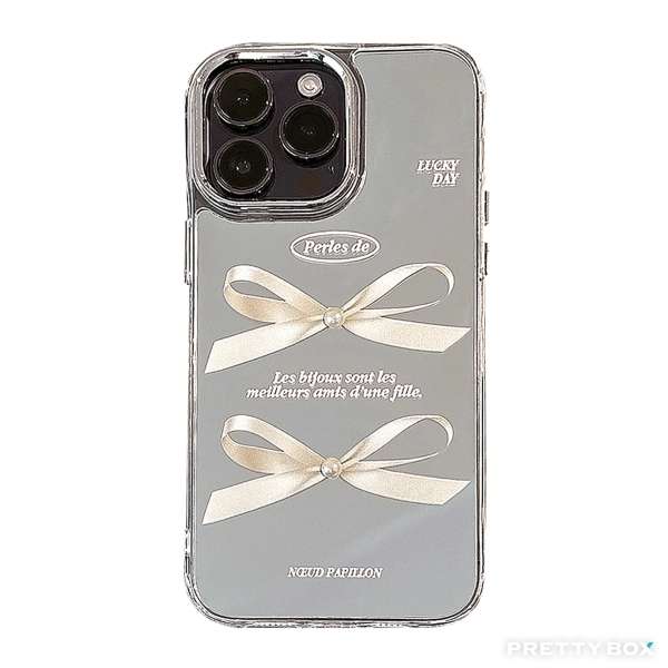 Pearl Bows Mirrored Phone Case - iPhone14