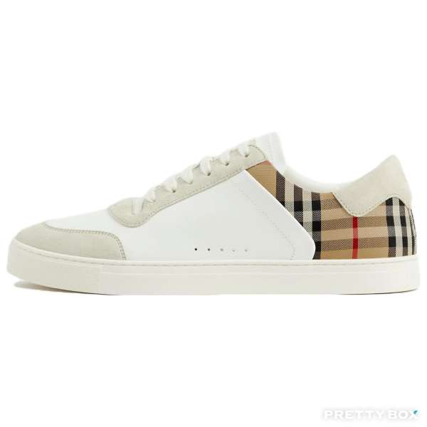 Burberry # 8069089 LEATHER, SUEDE AND CHECK SNEAKERS EU41