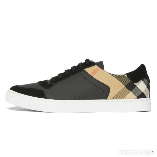 Burberry # 8024124 Leather Suede and House Check Sneakers EU41.5