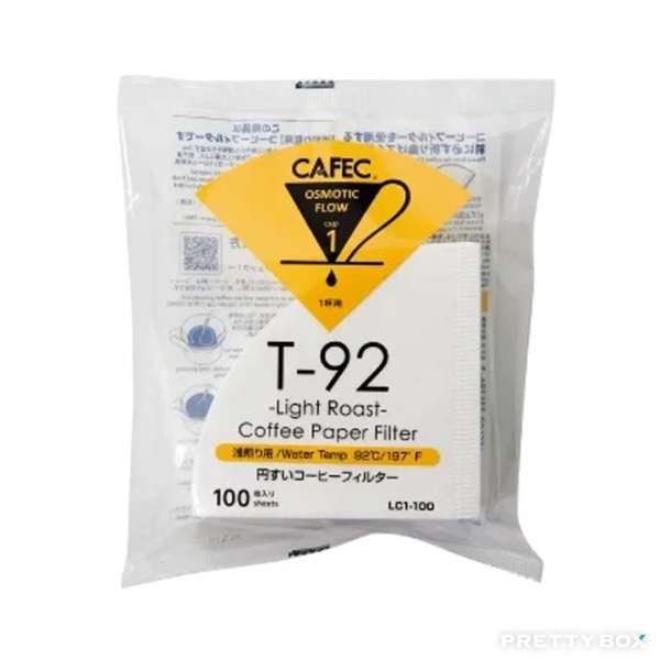 CAFEC 三洋 LC1-100W 淺焙 T-92 V60 漂白手沖咖啡濾紙 1～2杯用 100張入