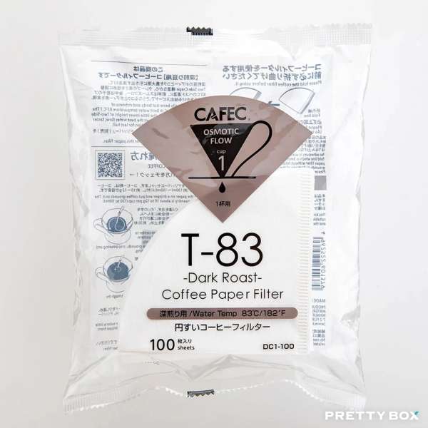 CAFEC 三洋 DC1-100 深焙 T-83 V60漂白手沖咖啡濾紙 1～2杯用 100張入