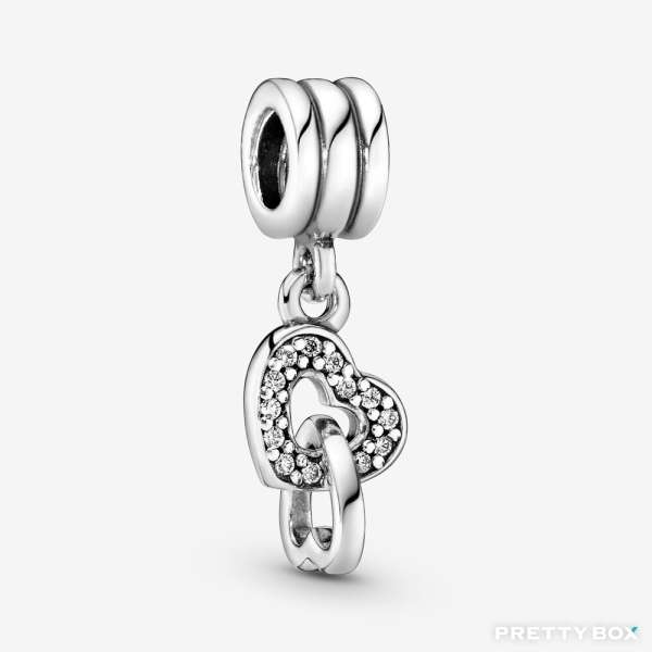 Pandora - CHARMS - Interlocking Hearts Dangle Charm #791242CZ