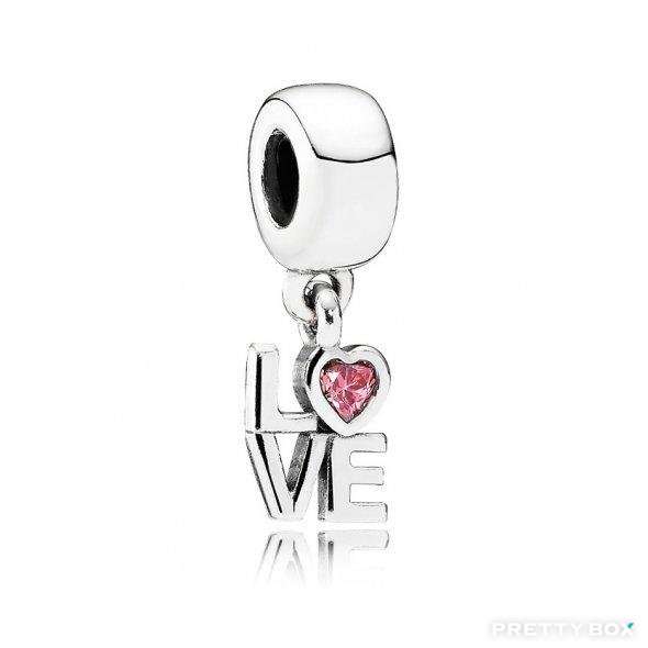 Pandora - CHARMS - Fancy Pink LOVE Dangle Charm #791253CZS