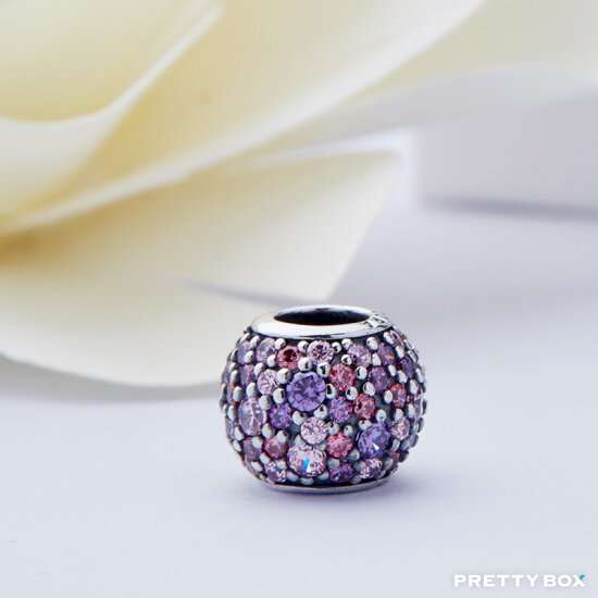 Pandora Pink Pavé Lights Ball outlet Charm Pink CZ Charm