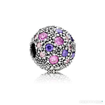 Pandora - CHARMS - Fancy Purple Cosmic Stars Clip #791286CFPMX